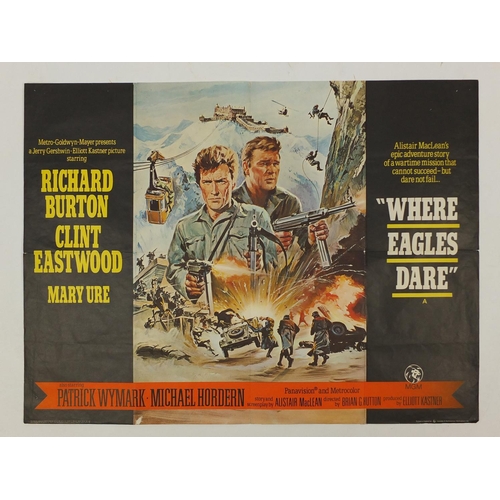 173 - Vintage Where Eagles Dare UK quad film poster, printed in England by Lonsdale & Bartholomew, 101.5cm... 