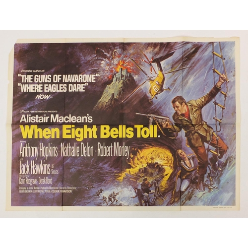 190 - Eight vintage Alistair Maclean's UK quad film posters comprising two When Eight Bells Toll, two Gold... 