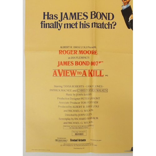 175 - Vintage James Bond 007 A View to Kill UK quad film poster printed by Lonsdale & Bartholomew, 101.5cm... 