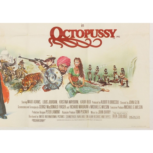 177 - Vintage James Bond 007 Octopussy UK quad film poster, printed by Lonsdale & Bartholomew, 101.5cm x 7... 