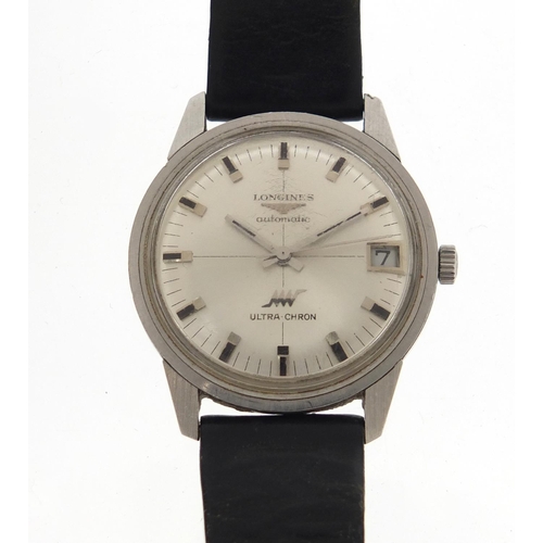 806 - Vintage gentleman's Longines automatic Ultra-chron wristwatch with date dial and paperwork, numbered... 