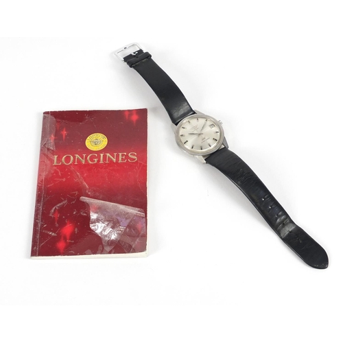 806 - Vintage gentleman's Longines automatic Ultra-chron wristwatch with date dial and paperwork, numbered... 