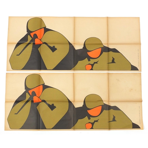 199 - Two French military interest posters of soldiers by Charles Lavauzelle, each 119.5cm x 49.5cm