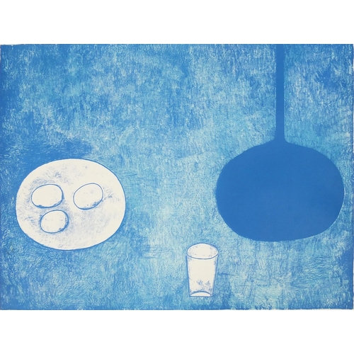 980 - William Scott - Blue still life, 1970's lithograph in  colour, published for PSA Supplies Division b... 