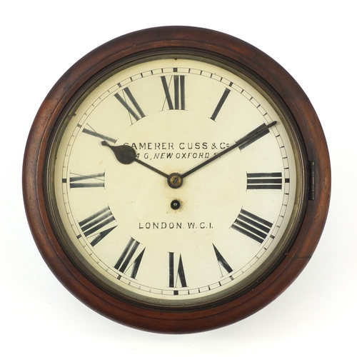 118 - Victorian mahogany fusee wall clock, the circular dial inscribed Camerer Cuss & Co of London, 37.5cm... 