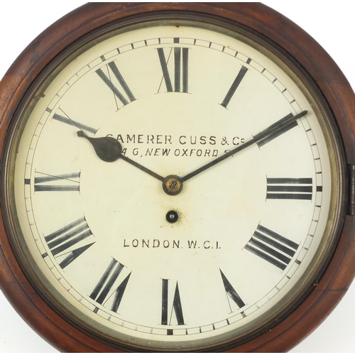 118 - Victorian mahogany fusee wall clock, the circular dial inscribed Camerer Cuss & Co of London, 37.5cm... 