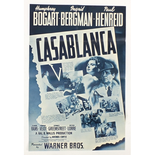 194 - Twenty vintage UK quad and one sheet film posters including Casablanca, Capricorn One, Black Hole, S... 