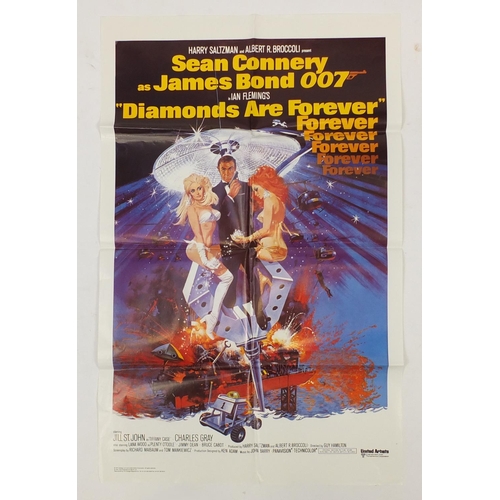 195 - Collection of James Bond 007 US one sheet type re-issue film posters including Diamonds Are Forever