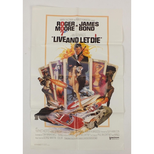 195 - Collection of James Bond 007 US one sheet type re-issue film posters including Diamonds Are Forever