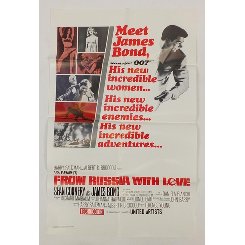 195 - Collection of James Bond 007 US one sheet type re-issue film posters including Diamonds Are Forever