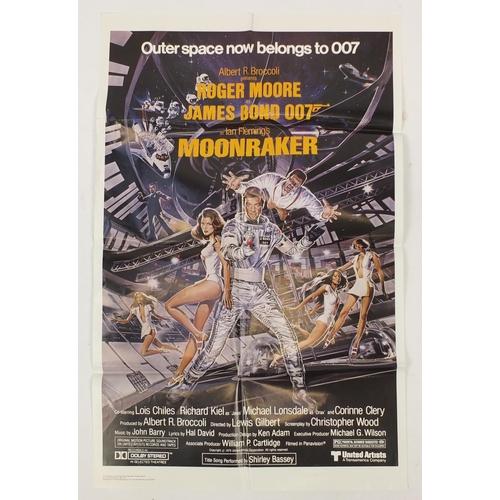 195 - Collection of James Bond 007 US one sheet type re-issue film posters including Diamonds Are Forever