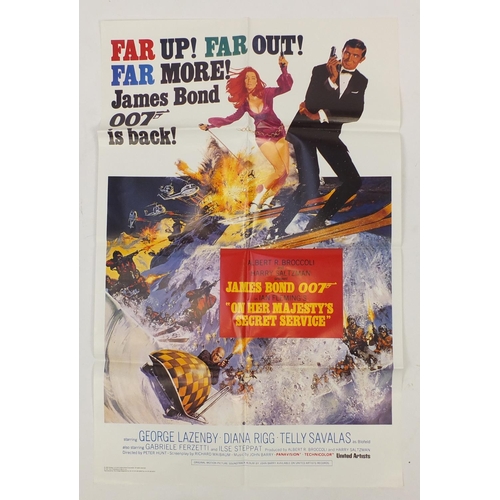 195 - Collection of James Bond 007 US one sheet type re-issue film posters including Diamonds Are Forever