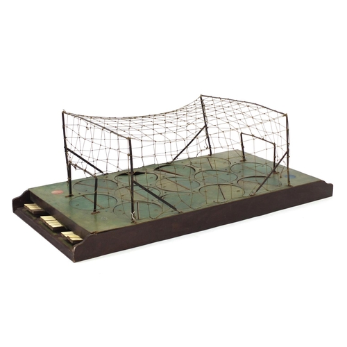 154A - Vintage Iles patent finger football model B table top game, 41cm H x 128cm W x 59cm D