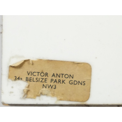 573 - 1960's Perspex sculpture by Victor Anton with paper label, titled Relief no 13 black and white verso... 