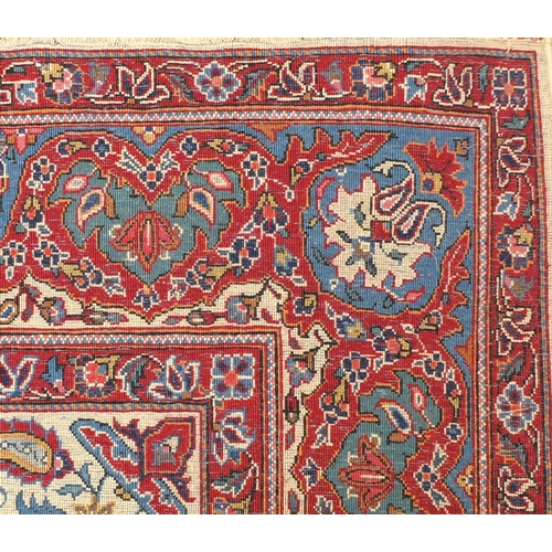 2015 - Rectangular Kashan rug, having an all over floral design, 225cm x 135cm