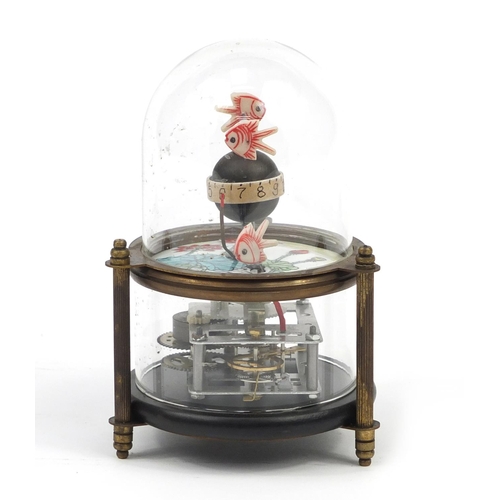 2304 - Fish tank design clockwork automaton alarm clock, 15cm high