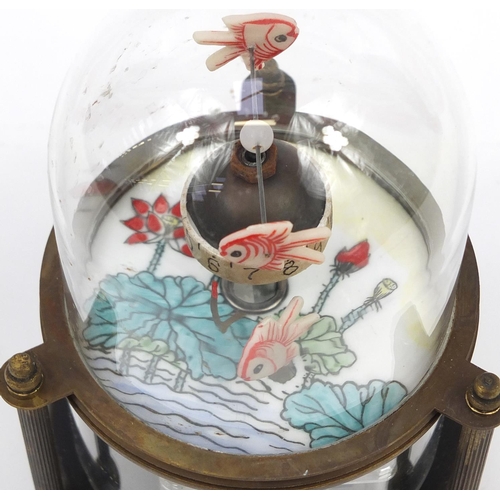 2304 - Fish tank design clockwork automaton alarm clock, 15cm high