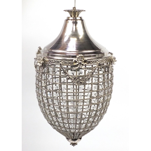 2069 - Ornate metal mounted bag chandelier, 60cm high