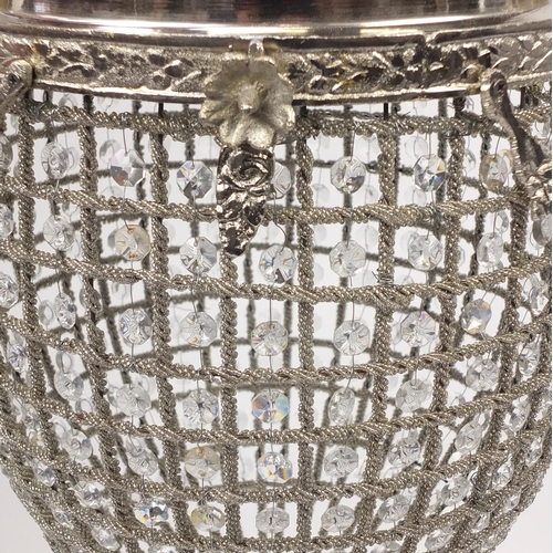 2069 - Ornate metal mounted bag chandelier, 60cm high