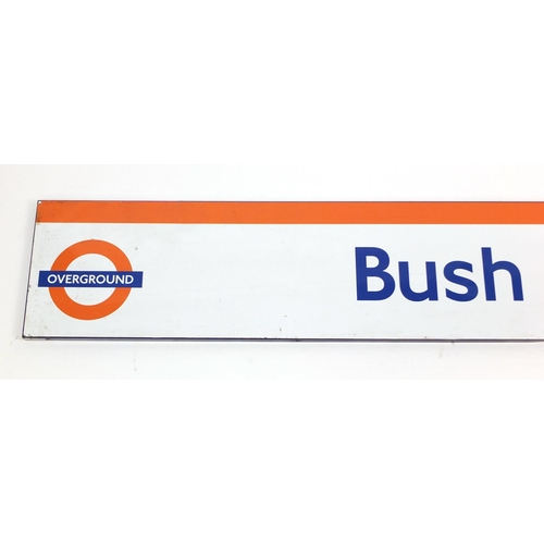 2096 - Large London overground Bush Hill Park railway sign, 210cm x 30cm