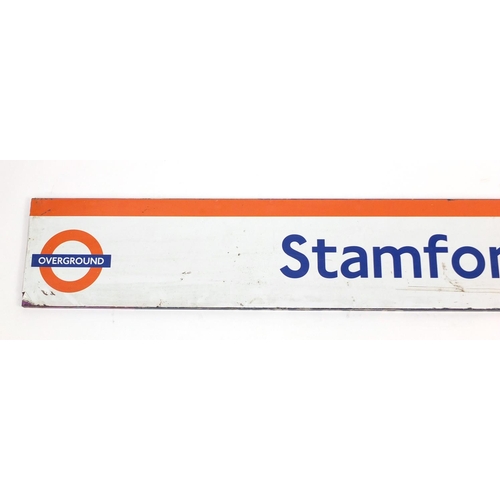 2094 - Large London overground Stamford Hill railway sign, 210cm x 30cm