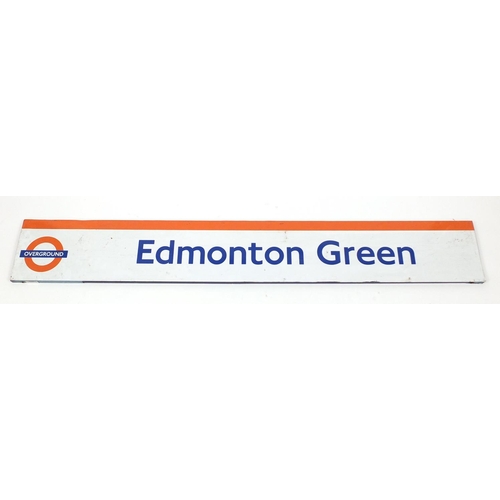 2095 - Large London overground Edmonton Green railway sign, 210cm x 30cm