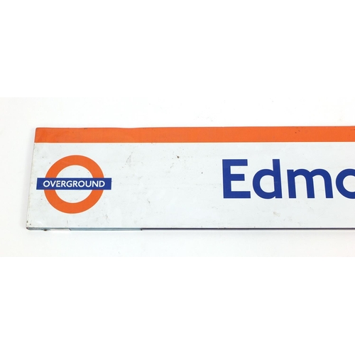 2095 - Large London overground Edmonton Green railway sign, 210cm x 30cm