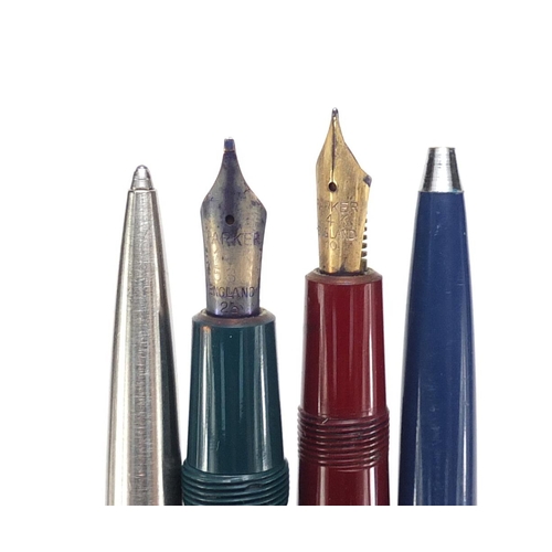 2482 - Vintage and later fountain pens, ballpoint pens and a silver pencil holder, including Conway Stewart... 