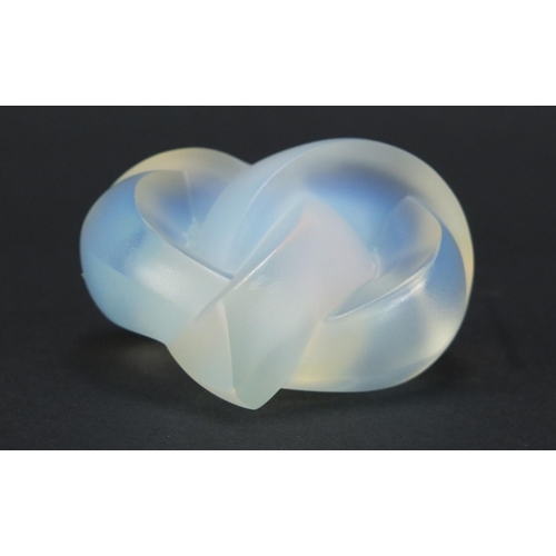 2479 - Lalique frosted opalescent glass love heart paperweight, 7.5cm  high