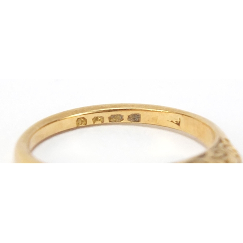 2536 - Victorian 18ct gold diamond five stone ring, size N, 2.8g