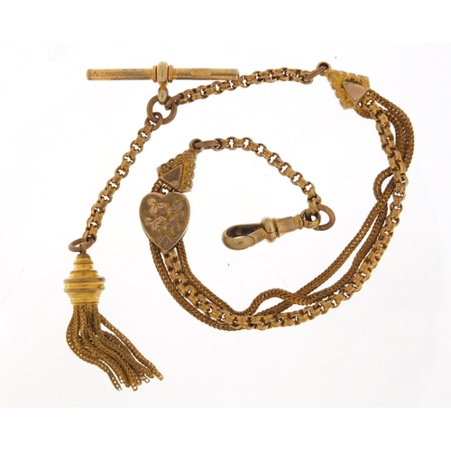 2560 - Victorian gilt metal watch chain, 29cm in length, 13.4g