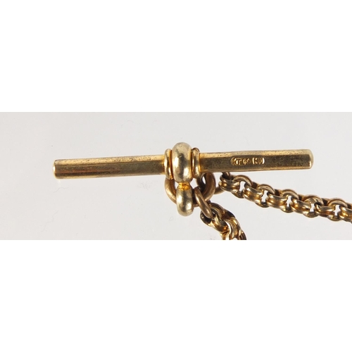 2560 - Victorian gilt metal watch chain, 29cm in length, 13.4g