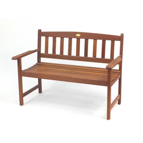 40 - Teak garden bench, 85cm H x 120cm W x 60cm D