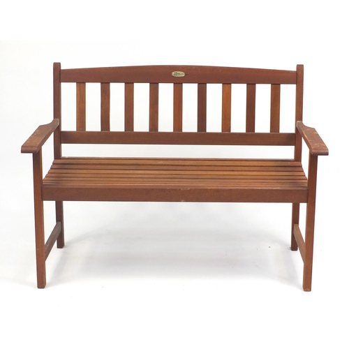 40 - Teak garden bench, 85cm H x 120cm W x 60cm D