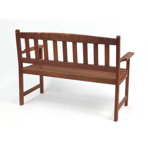 41 - Teak garden bench, 85cm H x 120cm W x 60cm D