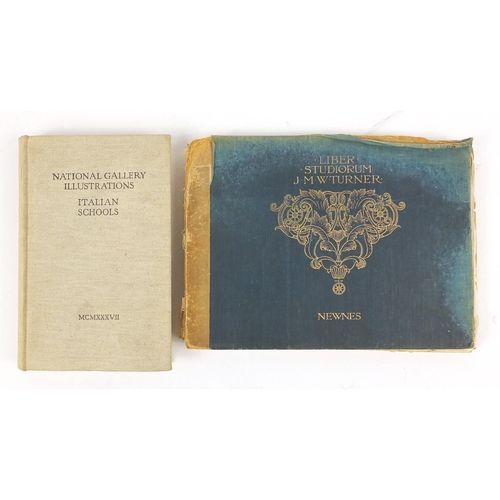 942 - Two art hardback books, Liber Studiorum JMW Turner with plates and national gallery illustrations It... 