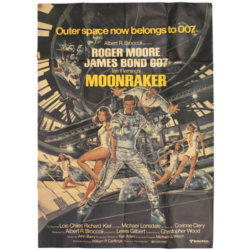 179 - Vintage James Bond 007 Moonraker UK film poster, 151cm x 100cm