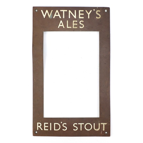 83 - Vintage Watneys Ales Reids Stout advertising bronzed frame, 38cm x 23cm