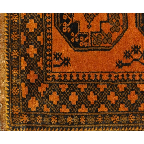 2083 - Rectangular Afghan rug having an all over geometric design, 150cm x 98cm