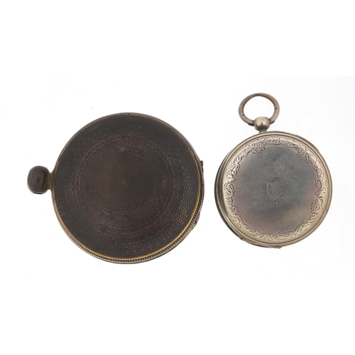 2606 - Georgian full hunter pocket watch and a Ladies silver Dublin pocket watch