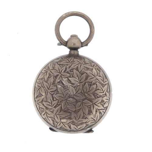 2549 - Silver sovereign case, engraved with leaves,  Birmingham 1913, 3cm in diameter, 22.4g