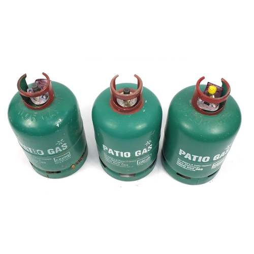 78 - Three 13kg patio and barbecue Calor propane gas canisters. with some contents