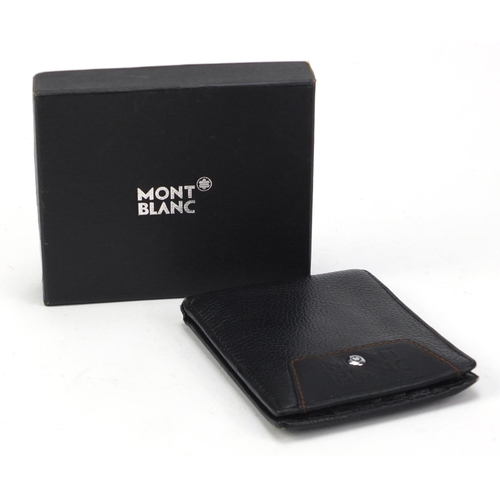 2455 - Mont Blanc black leather wallet with dust case and box