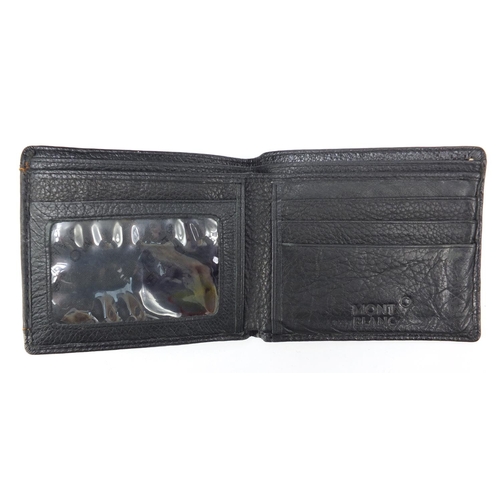 2455 - Mont Blanc black leather wallet with dust case and box