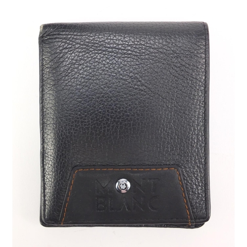 2455 - Mont Blanc black leather wallet with dust case and box