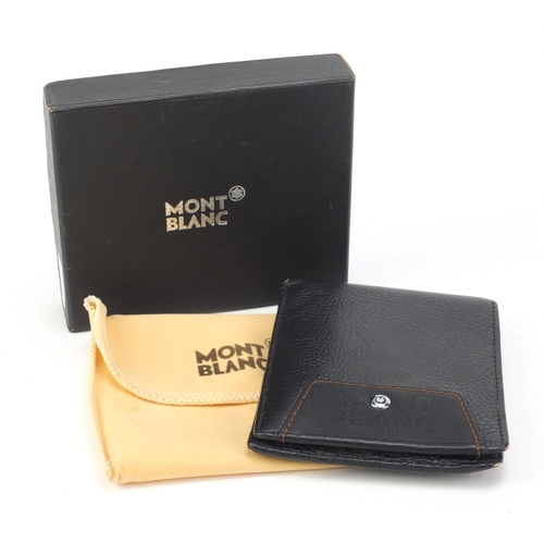 2455 - Mont Blanc black leather wallet with dust case and box