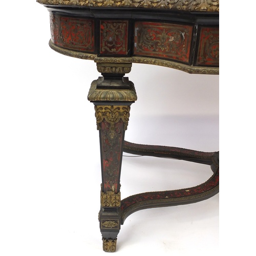 2006 - 19th Century French boulle work and ebonised centre table with ormolu mounts, fitted with a frieze d... 