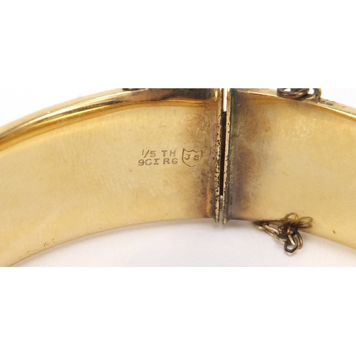 2608 - Ladies 9ct gold Rotary wristwatch and a rolled gold bangle