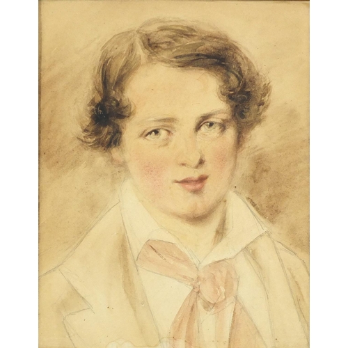 2267 - WITHDRAWN - Top half portraits, two early 20th century watercolours, one inscribed Frederick Sadleir... 