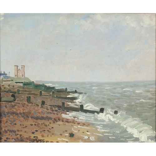 2263 - Coastal scen and landscape, two oils mounted and framed, the largest 30cm x 19.5cm